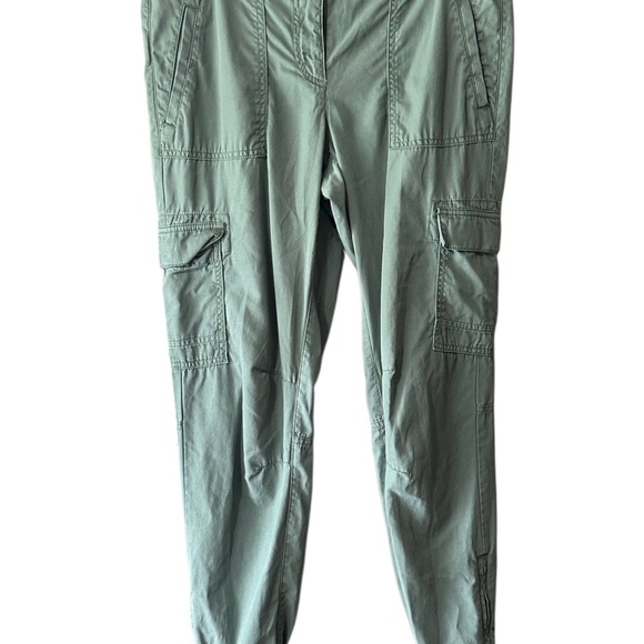 LOFT Green Cargo Trousers with Zipper Detail on Legs - Picture 1 of 7